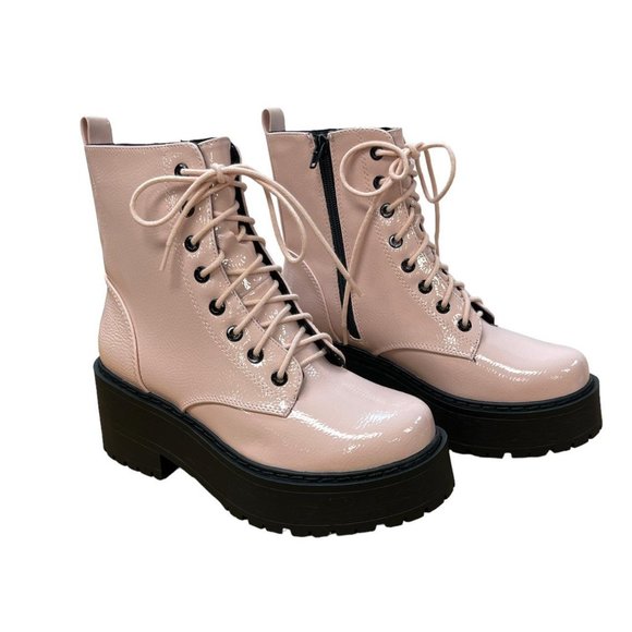 Soda Fling Pink Women's Doc Martens Style Boots - Picture 3 of 5